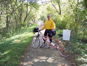 James with bike on Elroy-Sparta Trail